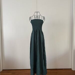 Just Quella NWT Strapless Maxi Dress in Teal/ Forest Green Sz S